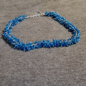 Blue choker style necklace